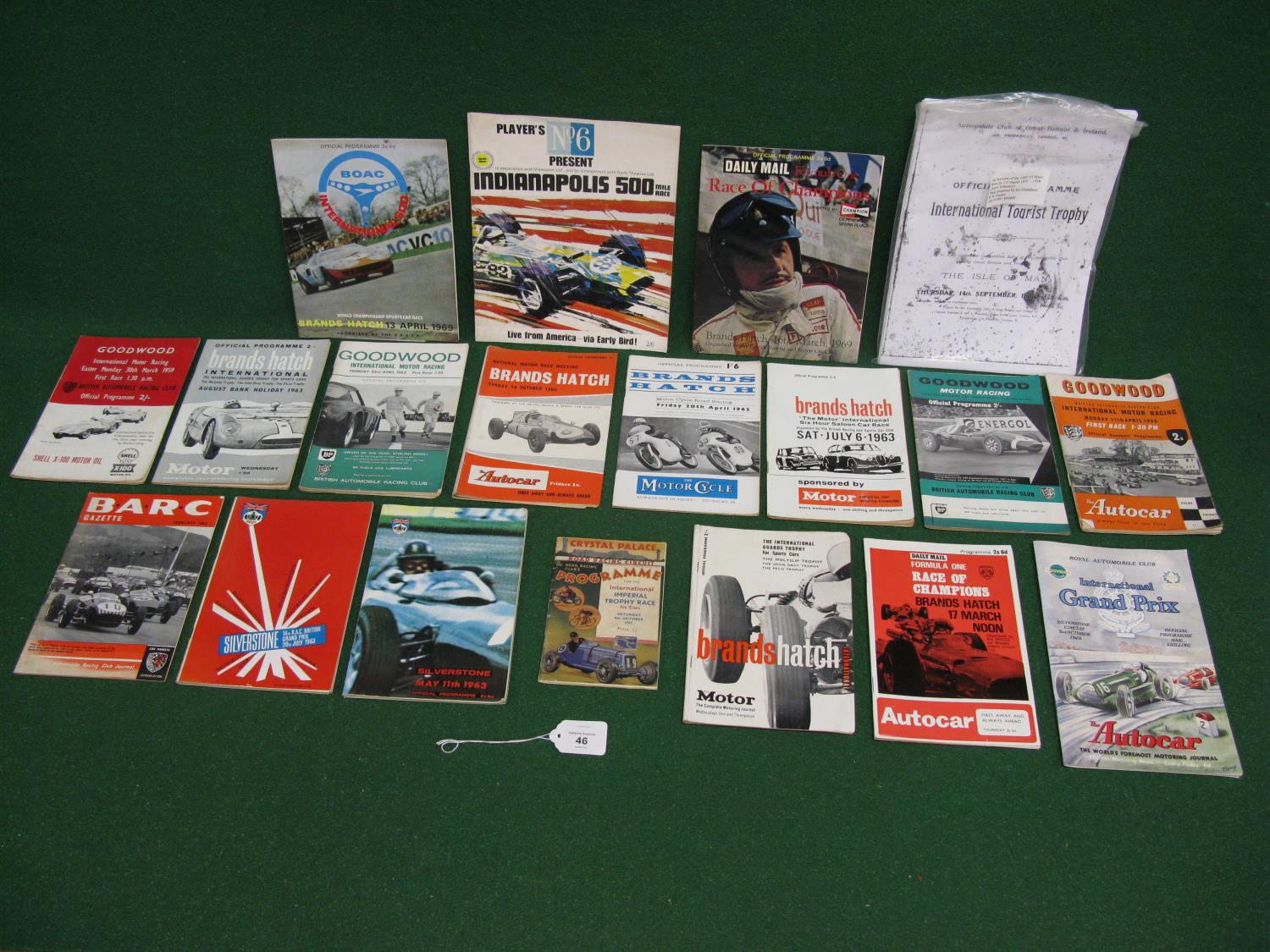Quantity of 1950's/1960's motor racing programmes from Brands Hatch, Goodwood and Silverstone