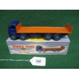 Boxed 1950's Dinky 903 Foden flat truck with tailboard in blue and orange livery Please note
