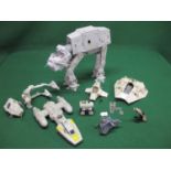 Loft find collection of loose, playworn 1970's/1980's Star Wars vehicles to include: At-At Walker,