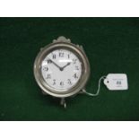 Unmarked clockwork vintage vehicle angled dashboard clock with 2.5" domed glass face (working)