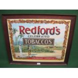 Colourful framed advertisement for Redford's Celebrated Tobacco's, Manufactory Clerkenwell, London