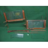 Brass, wood and glass windscreen parts for Veteran/Vintage vehicles - makes unknown. Glass
