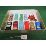 Mixed lot of thirteen playworn diecast cars from Corgi, Matchbox, Solido, Gama, Tootsietoy and a