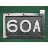 A Southern Railway thick and heavy oblong cast iron bridge plate with raised borders and numbers 60A