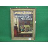 Hardboard advertisement for Lambert & Butler's Coarse Cut Waverley Mixture, featuring a scholar's