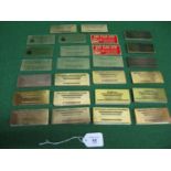 Quantity of brass London-Brighton Run plaques from 1996-2015 Please note descriptions are not