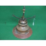 Sugg brass and copper railway station gas lamp with brown enamel shade - 14" dia (no glass) Please
