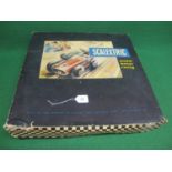 Boxed 1957/1958 Minimodels Scalextric Model Motor Racing set with tinplate cars. Appears to be