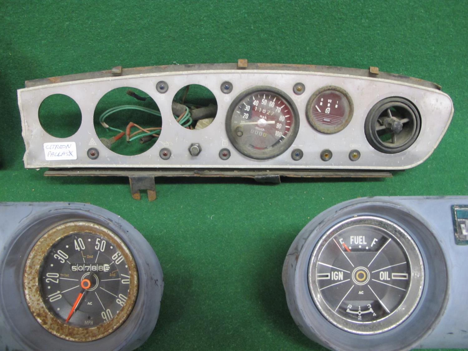 Six dashboard dial binnacles believed to be from: Vauxhall Viva Mk1, Ford Escort and Citroen - Bild 3 aus 3