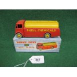 Lovely boxed 1950's Dinky 991 AEC tanker in red and yellow livery for Shell Chemicals Please note