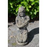 A garden water fountain in the form of a kneeling lady - 25.5" tall Please note descriptions are not