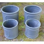 Four faux lead circular planters Please note descriptions are not condition reports, please