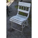 19th century framed garden chair with wooden slats Please note descriptions are not condition