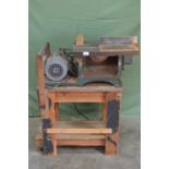 Sylvan No. 2 table saw on wooden stand Please note descriptions are not condition reports, please