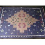 Cotton Durry rug with tassels - 22.8m x 1.98m Please note descriptions are not condition reports,
