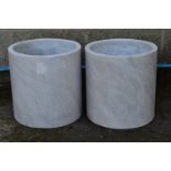 Pair of marble effect circular planters - 14.75" tall Please note descriptions are not condition