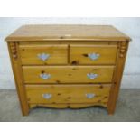 Pine chest of drawers - 36.25" wide Please note descriptions are not condition reports, please