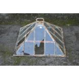 Victorian glass and iron pyramid cloche top - 24" wide Please note descriptions are not condition