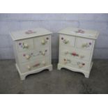 Pair of small painted chests of drawers - 19.5" wide Please note descriptions are not condition