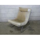 Chrome framed easy chair Please note descriptions are not condition reports, please request