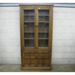 Ercol glazed wall unit - 38" wide Please note descriptions are not condition reports, please request