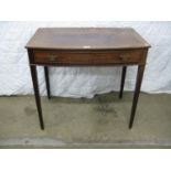Mahogany bow fronted single drawer side table - 33" wide Please note descriptions are not