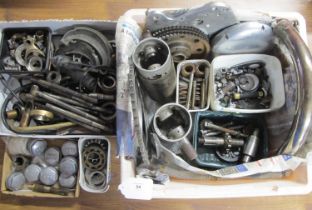 Two boxes of second hand parts for HRD Vincent Rapide Series A motorcycles to comprise: two standard