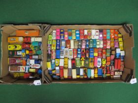 Two boxes of loose playworn diecast Matchbox vehicles from the 1960's onwards Please note