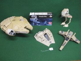 1970's/1980's Star Wars Millennium Falcon, Snow Speeder, X-Wing Fighter, At-St and an AMT/Ertl