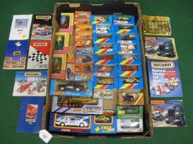 Box of boxed Matchbox vehicles from the 1960's-1980's together with several catalogues Please note