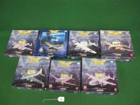 Seven boxed Corgi Aviation Archive 1:144 scale diecast WWII aircraft to comprise: four versions of