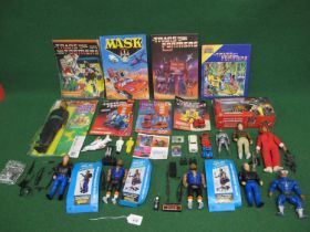 Quantity of 1980's Transformers, The A Team, Robocop and other action figures together with three