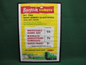 Original BR Southern Region 1966 poster Bargain Tickets By The Kent Coast Electrics From This