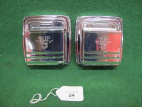 Two chromed Duple coachworks ashtrays - 4" x 4" x 1.75" Please note descriptions are not condition