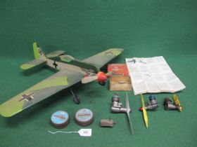 Control Line model monoplane with DC Ltd engine - 28" wingspan, two Frog engines, a larger