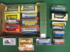 Sixteen 1:76 scale Hong Kong liveried buses and coaches from Corgi, EFE, ABC Models etc, boxed