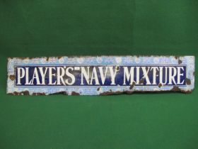 Long enamel sign for Players Navy Mixture with Union flag and the Players circular logo