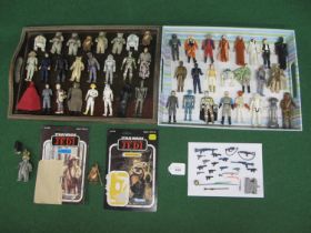 Forty nine 1970's/1980's loose Star Wars figures, weapons and accessories to include: C3PO with