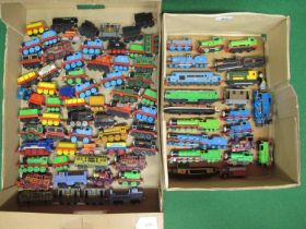 Two boxes of approx 80 items of metal and plastic Thomas The Tank Engine vehicles made by Ertl and