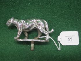 Unmarked chromed panther mascot - 4.25" long Please note descriptions are not condition reports,