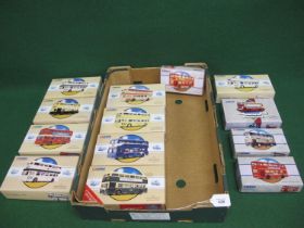 Thirteen Corgi Classics forward entrance Leyland Atlantean, Daimler Fleetline and Metrobus double