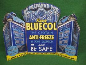 Folding thick card shop counter top stand for Smiths Bluecol Anti-freeze, Be Prepared For Frost,