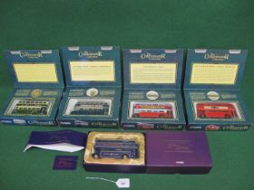 Four 1:50 scale Corgi Classics Connoisseur Collection double decker boxed sets with drivers badges