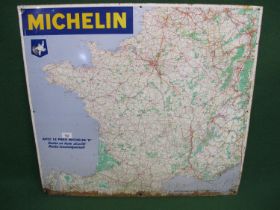 1967 French Michelin tin detailed map of France featuring the Bibendum - 31.5" x 28.5" Please note