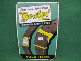 Small enamel sign for There's None Better Than Bentex Ultra Modern Watches And Straps Sold Here