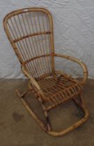 Mid century bamboo rocking chair - 23.75" wide x 42.5" tall Please note descriptions are not