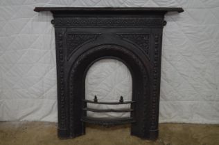 Iron fire surround with mantle - 38.75" wide Please note descriptions are not condition reports,