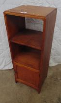 Heals light/medium oak bedside cabinet having single shelf over cupboard door, Heals button on