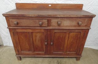 Oak sideboard having two drawers over two doors - 53.75" wide x 44" tall Please note descriptions