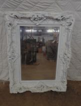 Ornate wall mirror having bevelled glass and painted frame - 32.25" x 42.25" Please note
